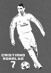 Graphite Portrait Sketch Cristiano Ronaldo