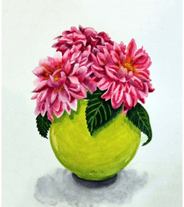 Beautiful Flowers In A Vase Medium Size Ready To Frame Rolled