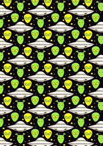 Cute Aliens Pattern A3 Non Tearable High Quality Printed Poster - Wall Art Print (Size : 11.7 X 16.5) , For Bedroom , Living Room, Kitchen, Office, Room Paper Print