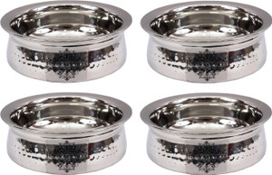 IndianArtVilla Set of 4 Stainless Steel Handi Handi 2.4 L