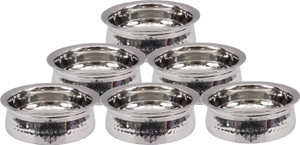 IndianArtVilla Set of 6 Stainless Steel Handi Handi 3.6 L