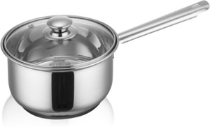 Krome by Jindal Stainless with glass lid Pan 18 cm diameter