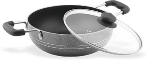 Sumeet 4mm Nonstick with Glass Lid, No. 13 Deep Kadhai 2 L