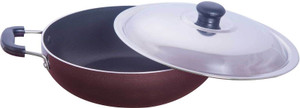 Brilliant Nonstick Kadhai Copper Hammertone – 210mm with SS Lid Kadhai 2.5 L