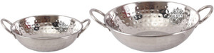 IndianArtVilla Steel Kadai with Handle Kadhai 0.85 L