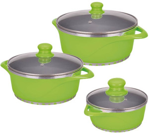Wonderchef Ceramide Cook & Serve Casserole Set Pot Pot 2.25 L, 1.25 L, 4 L