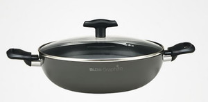Alda Triple Layer Non Stick Graphito Wok Pan with Glass Lid - 28 cm Kadhai 3 L