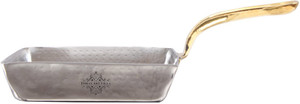 IndianArtVilla Stainless Steel Hammered Pan Pan 14.22 cm diameter