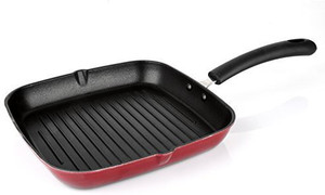 Tosaa Square Aluminium Grill Pan Red Pan 24 cm diameter