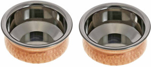 Prisha India Craft Copper Hyderabadi Bowl Handi 0.55 L