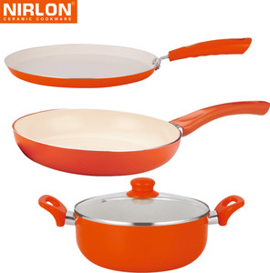 NIRLON Cooking Ceramic Non Stick Induction Tawa, Pan Set
