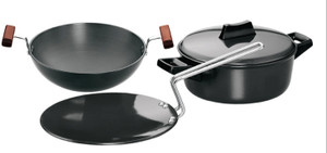 Hawkins Hard Anodised Cookware Set Kadhai 1.5 L