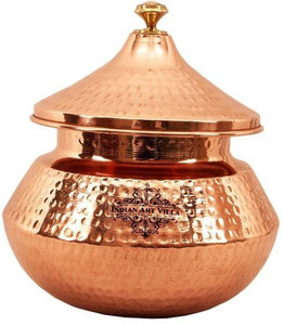 IndianArtVilla Steel Copper Serving Punjabi Handi 2.25 L