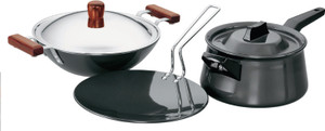 Hawkins Hard Anodised Cookware Set Pan, Tawa Set