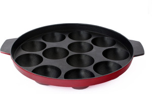 Navrang Cookware Navrang Non-Stick 12 Kuli Appam Patra/ Paniyaram (23 cm) Paniyarakkal