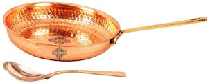 IndianArtVilla Serving Pot with Spoon Pan 11.43 cm diameter