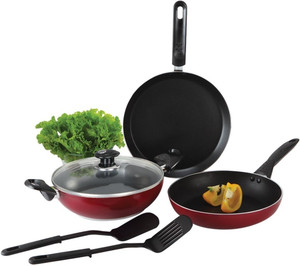 Alda NS Cookware Gift Glass Lid Tawa, Pan Set