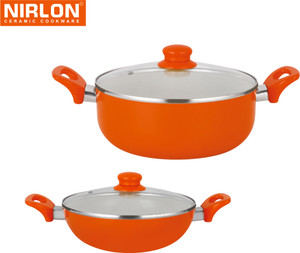 NIRLON Cooking Ceramic Non Stick Induction Kadhai 1.5 L, 2.5 L