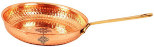 IndianArtVilla Copper Hammered Serving Pan 21.082 cm diameter