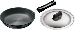 Hawkins Futura Hard Anodized Frying Pan 220 mm with Lid Pan 22 cm diameter