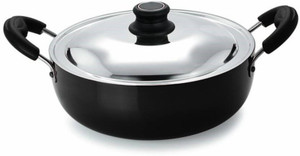 Usha Shriram Induction Base Non Stick Kadai 3.5 L with SS Lid 260 mm -GC Kadhai 3 L