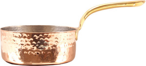 IndianArtVilla Steel Copper Hammered Pot Pan Pan 11.18 cm diameter
