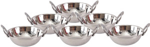 IndianArtVilla Steel Kadai with Embossed Handle Kadhai 3.06 L