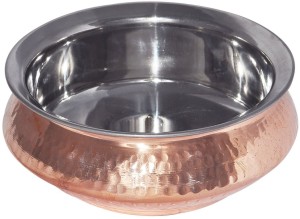 Prisha India Craft Copper Hyderabadi Bowl Handi 0.75 L