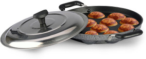 Sumeet Nonstick 3mm Grill Designer Appam Patra 12 Pcs With Lid & Handle Paniyarakkal