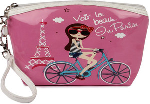Uberlyfe Pink with Eiffel Tower Multipurpose Pouch