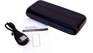 Exilient 10000 mAh Solar Power Bank, Dual USB Port for smart phone, iPhone, iPad, PSP, Ebook, Digital Camera Battery Pack 10000 mAh Power Bank