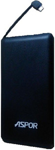 Aspor A382 A382 Smart Slim Real Capacity With Built-in Micro USB Cable 10500 mAh Power Bank