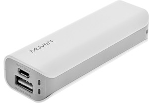 Muven E100_White Portable Charger 2600 mAh Power Bank