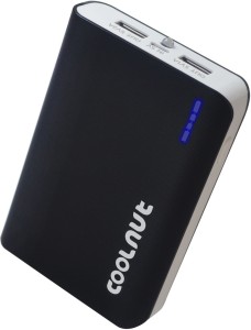 Coolnut Power Bank External Battery Charger Dual USB Port and LED Torch 10000 mAh Power Bank