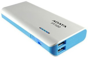 ADATA 10000 mAh Power Bank (PT100 White-Blue, Adata PT100)