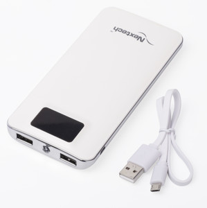 Nextech PB1170W ACTIVE Slim Fast , LED Torch with Digital Display for All Smarptphones, iPad & Tablets 11700 mAh Power Bank