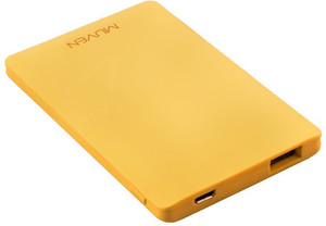 Muven X-6_Yellow Ultra Slim Portable Charger 3000 mAh Power Bank