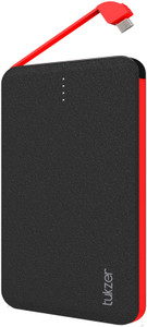 Tukzer STYLLO-S Power Bank Portable External Battery Pack Charger with Built-in Micro USB Cable & Lightning Connector, Smart Dual USB Output (1A + 1A) for all USB-Charged Devices 3000 mAh Power Bank