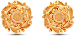 P.N.Gadgil Jewellers Simple Flower Yellow Gold 22kt Stud Earring