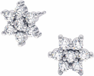 Kataria Jewellers Designer American Diamond In 92.5 BIS Hallmarked Silver Stud Earring