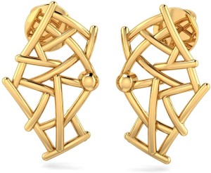 P.N.Gadgil Jewellers Trendy Groovy Yellow Gold 22kt Drop Earring