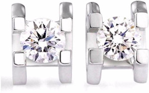 Kataria Jewellers Designer American Diamond In 92.5 BIS Hallmarked Silver Stud Earring