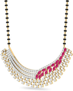 WearYourShine by PC Jewellers PC Jeweller The Ernesha 18kt Diamond, Ruby Yellow Gold Mangalsutra Tanmaniya