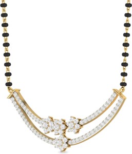 WearYourShine by PC Jewellers PC Jeweller The Bhavprita 18kt Diamond Yellow Gold Mangalsutra Tanmaniya