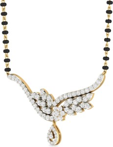 WearYourShine by PC Jewellers PC Jeweller The Bhavdani 18kt Diamond Yellow Gold Mangalsutra Tanmaniya