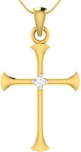 Diamonddad Holy Cross 18kt Diamond Yellow Gold Pendant
