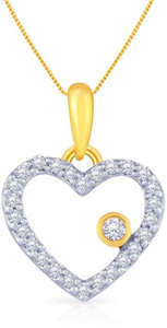 Malabar Gold and Diamonds UIPD07124 18kt Diamond Yellow Gold Pendant
