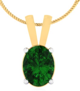 IskiUski Emerald 14kt Swarovski Crystal Yellow Gold Pendant