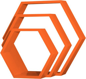 Custom Decor Hexagon Wooden Wall Shelf