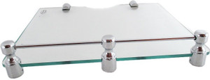 Royal Indian Craft RIC374 Brass Bracket Transparent Multi-Purpose Set Top Box/Speaker Glass Wall Shelf